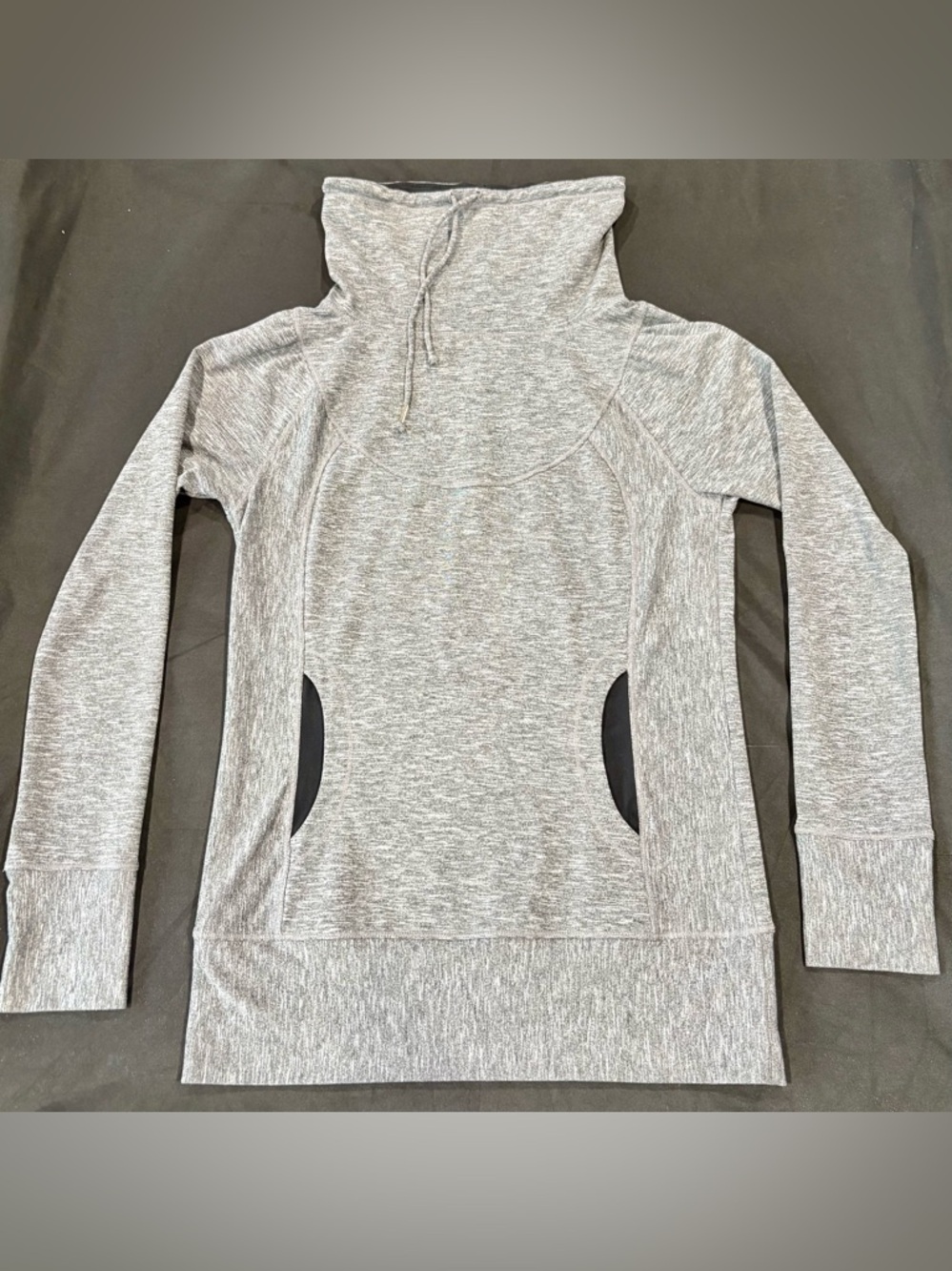 prAna Women’s Small HeatherGray Cowl Neck Pullover Hoodie Funnel Neck Athleisure